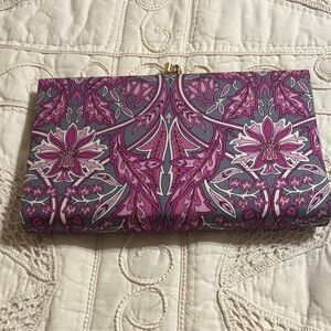 Banana Republic Pink and Gray Patterned Clutch Vintage Circa 2000-2005
